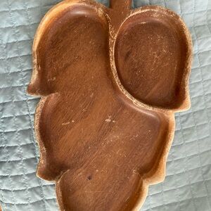 Vintage Wooden Leaf-Shaped Tray platter